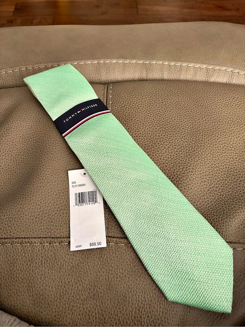 Tommy Hilfiger Calexico Textured Solid Tie Green Tie NWT